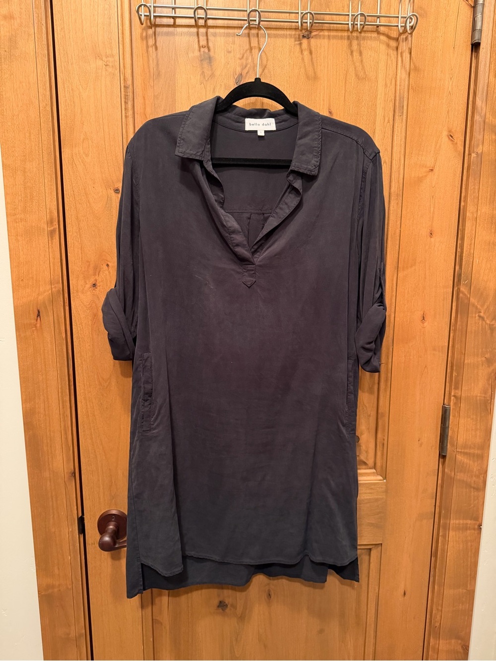 Bella Dahl Long Sleeve A Line Black Shirt Dress